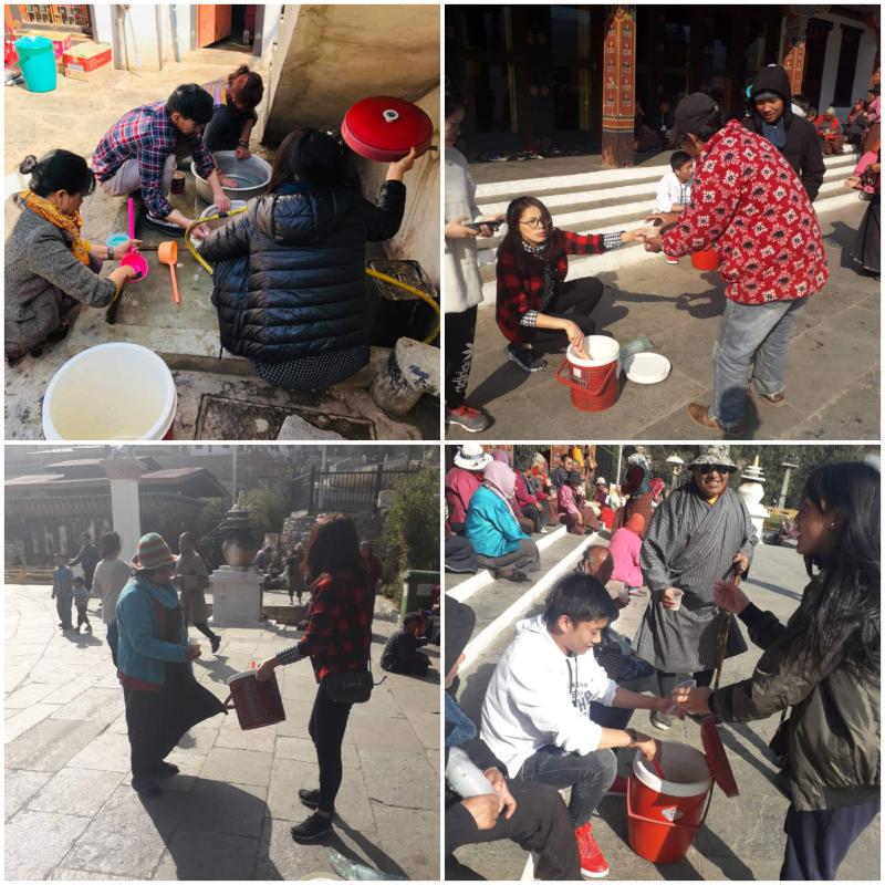 Feeding porridge( thup)