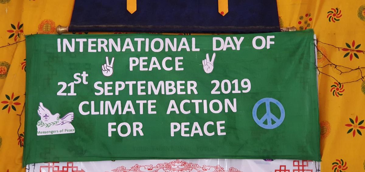 Offering of Butter lamp and Cleaning of Adopted Lhakhang to mark International Day of Peace.