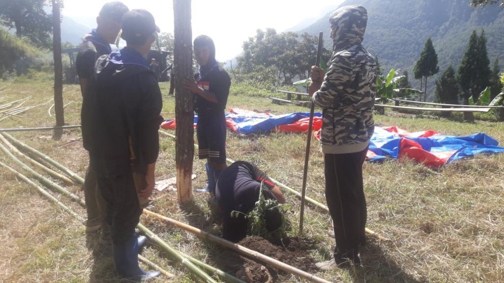 Construction of dinning shed