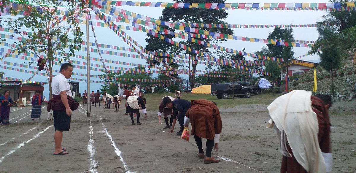 Crowd Control during Tshogbum in Threma Lhakhang
