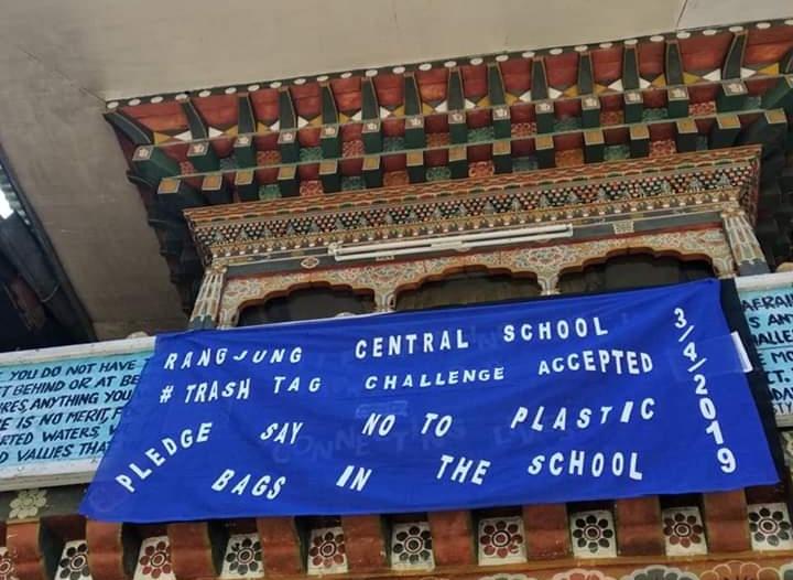 Trash Tag Challenge in Rangjung Central school 