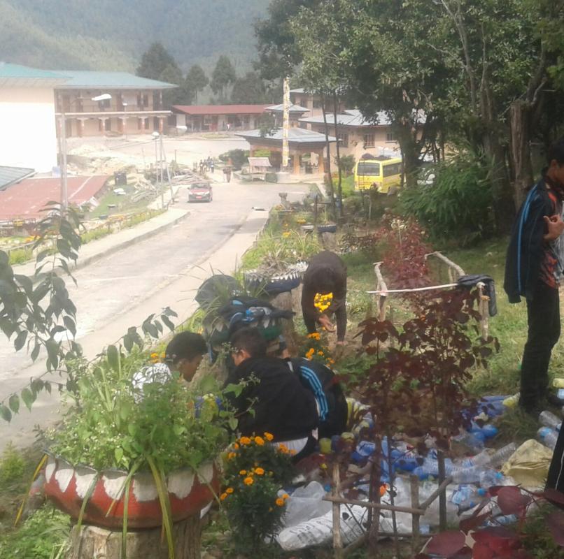 Making of class flower garden