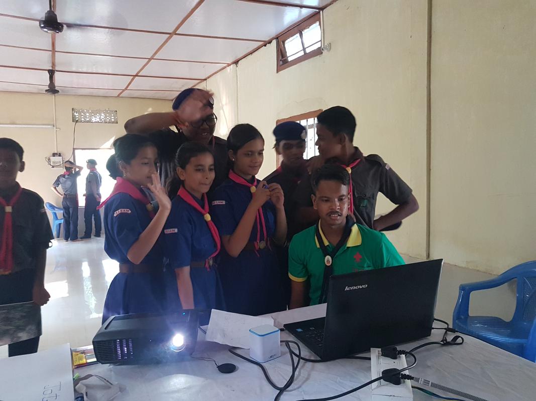 Active Participation of Scouts and Guides( Assam) in JOTA-JOTI 2019. 