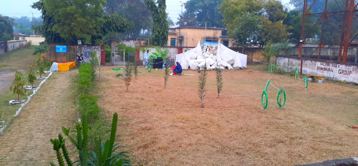 preparation for saraswati festival by Domohani group asansol district 