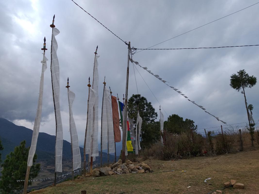Hosting of prayer flags in Chothrel daw.
