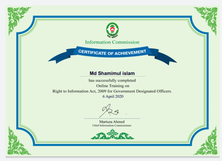 certificate of achievement 