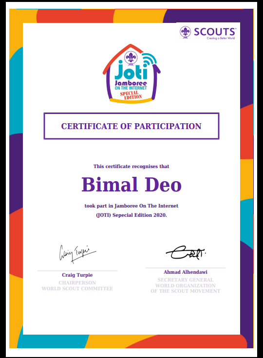 JOTI - Jamboree On The Internet  (Special Edition 2020) - International Event