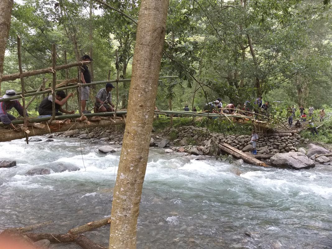 Pangkhey bridge restored again after the flash flood