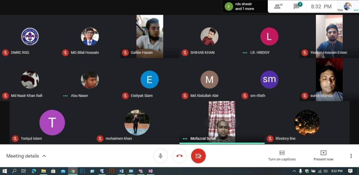 ড.মাহবুবুর রহমান মোল্লা কলেজ রোভার স্কাউট গ্রুপের ৫ম অনলাইন ক্রু-মিটিং। 