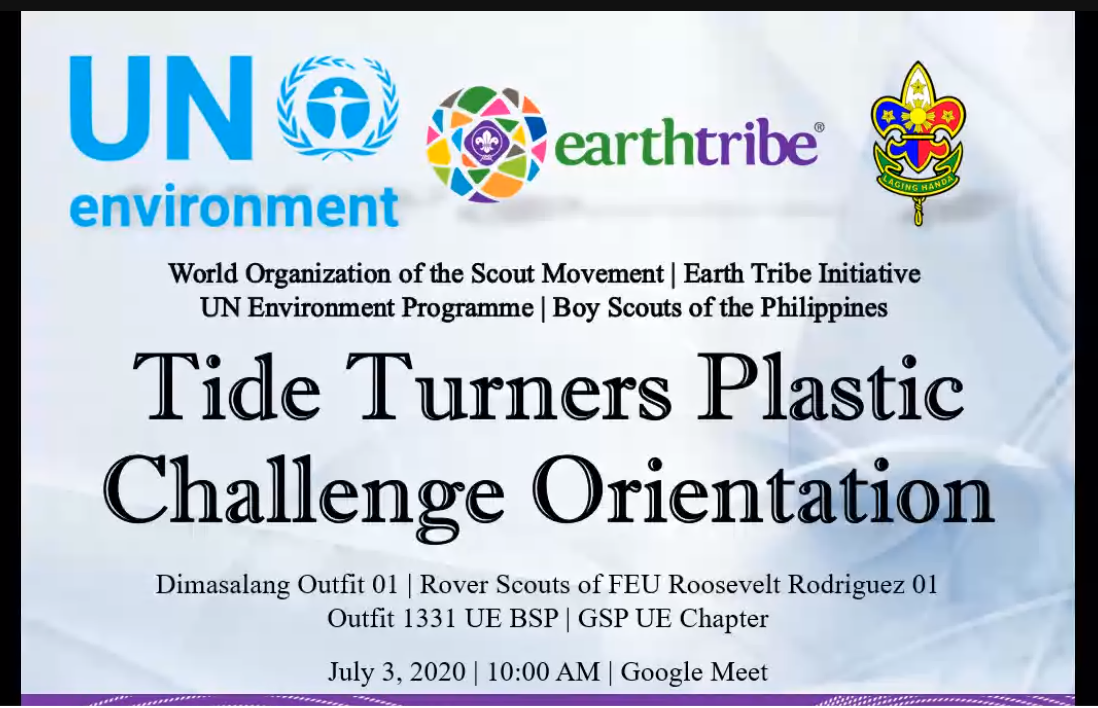 GSP UE-Chapter Troop #512 Takes Part in the Tide Turners Plastic Challenge Online Orientation