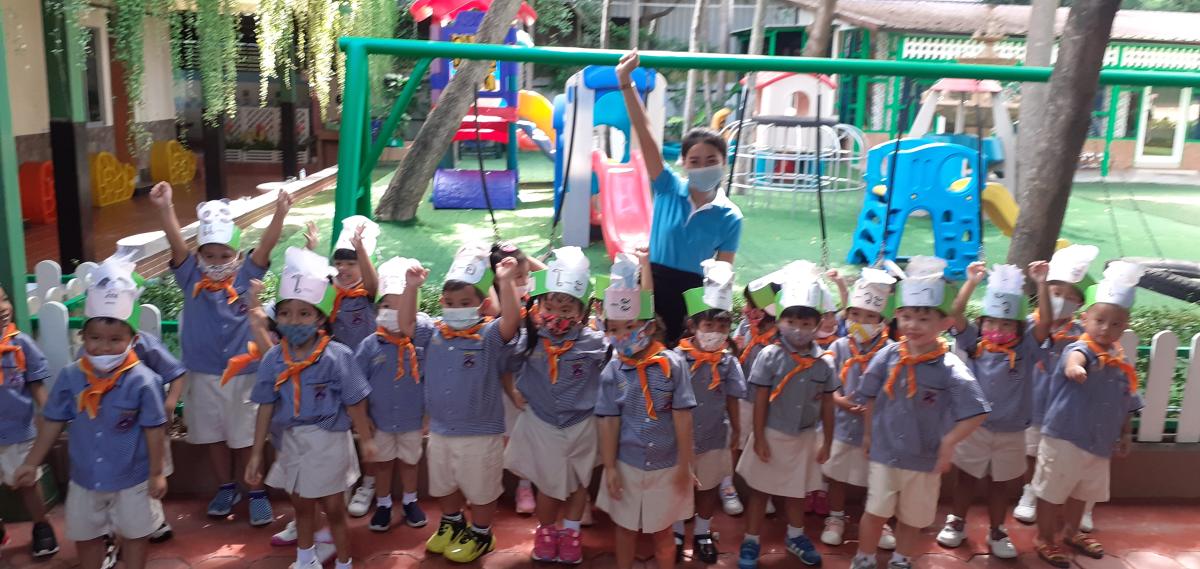 ลูกเสือบีเวอร์ร่วมกันสวมหน้ากากอนามัยป้องกันโควิค19