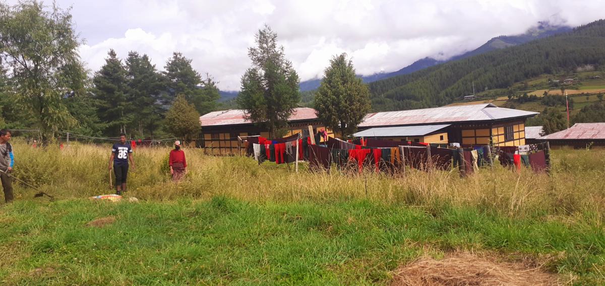 Maintenance of school football ground.