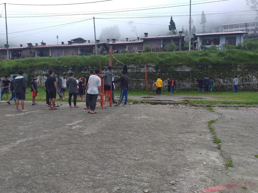remaining of volleyball court 