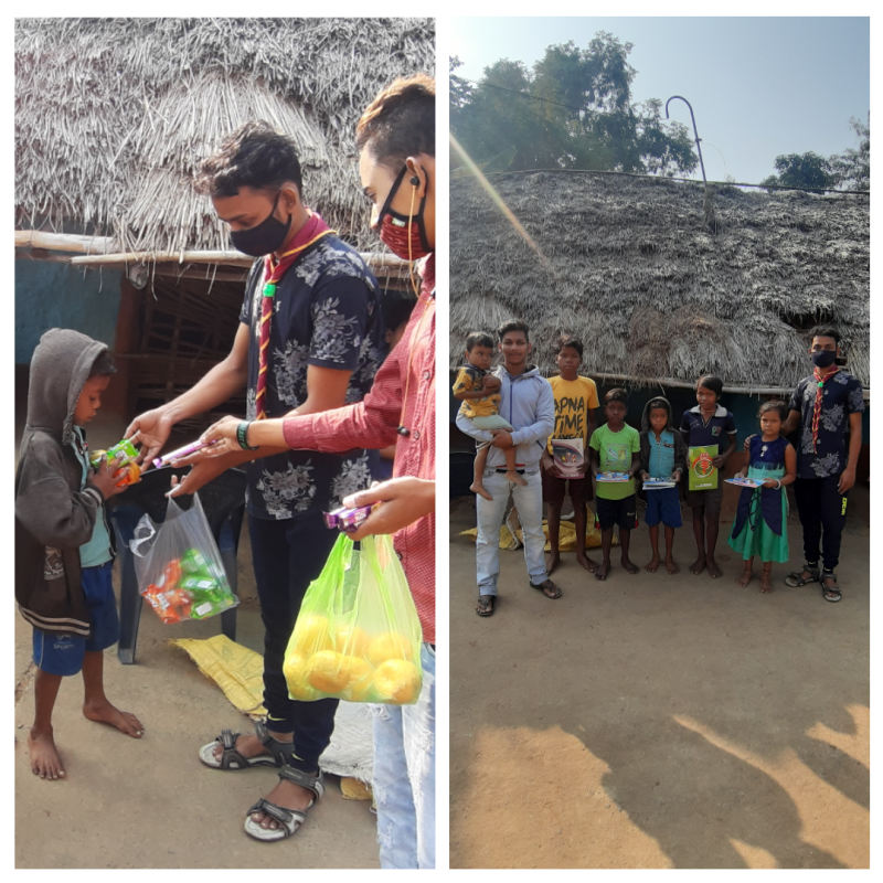 food and study material distribution.