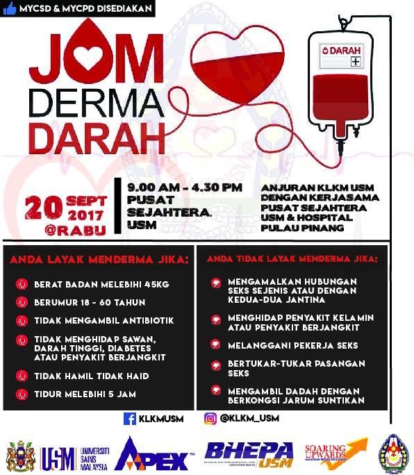 BLOOD DONATION PROGRAMME COOPERATE WITH PUSAT SEJAHTERA USM AND GENERAL HOSPITAL OF PULAU PINANG