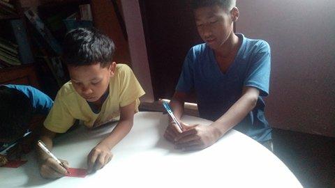 New year with orphan children.