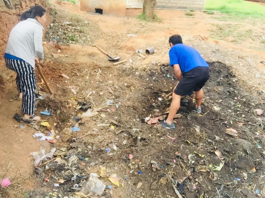 Construction of school compost pit 