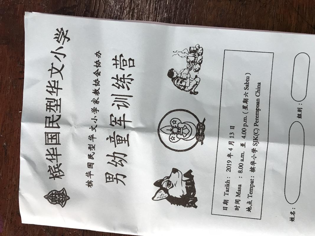 槟华小学男幼童军训练营