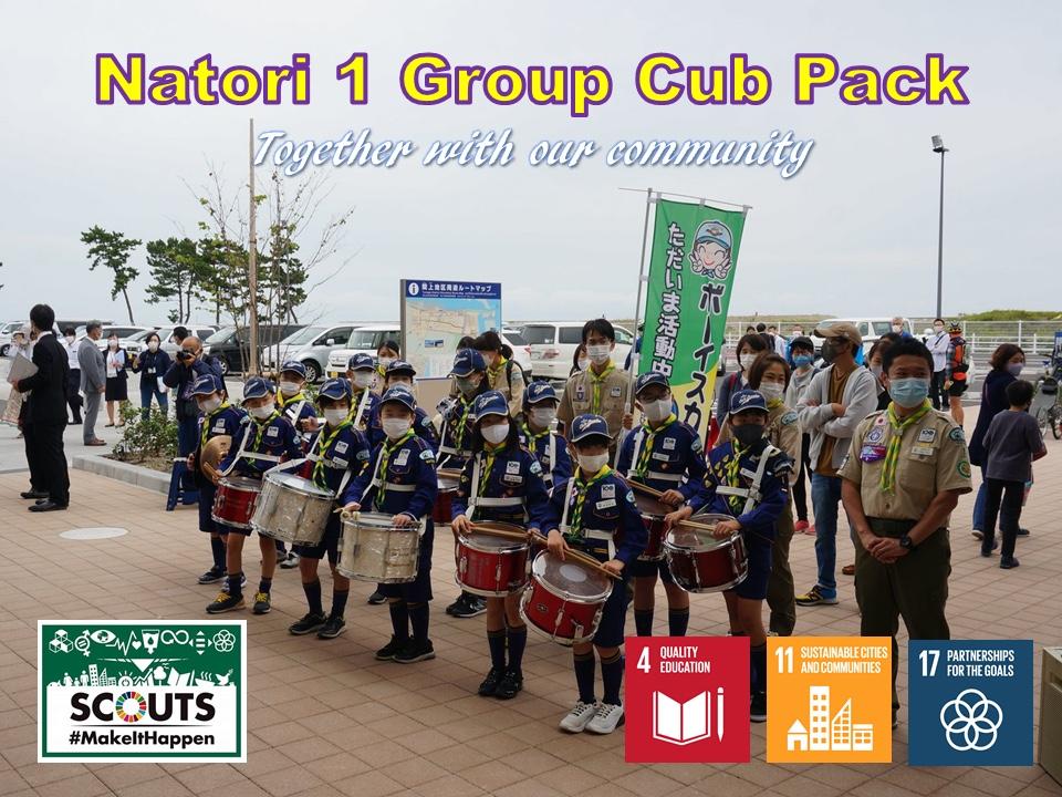 Natori 1 Group Cub Pack Drum Team service to a local community(Japan)
