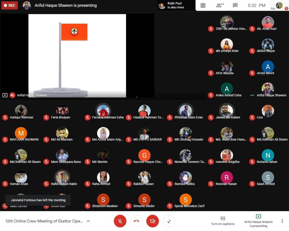 Online crew meeting 