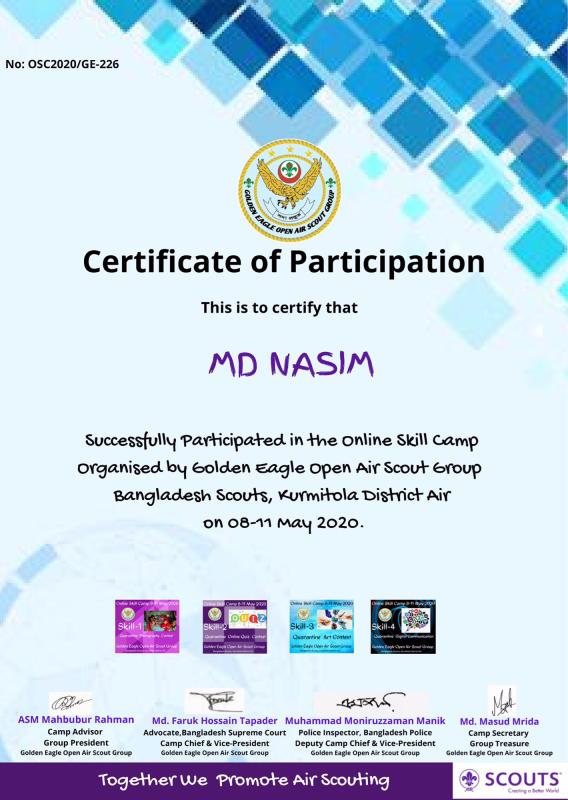 #Online Participants Certificates 