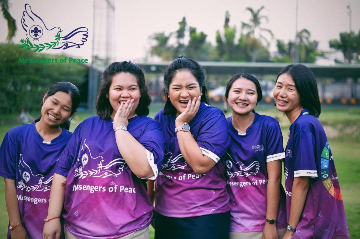 จิตอาสาประชาสัมพันธ์กิจกรรมวิ่ง Peace Run 2020