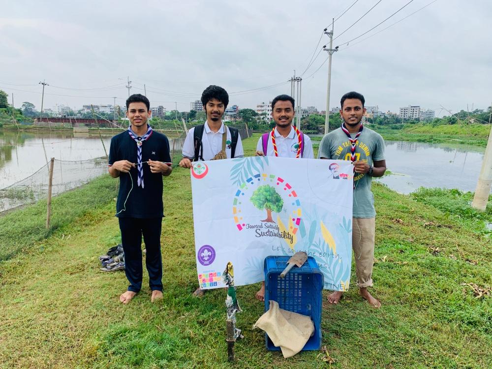 Planted Tree at Beside a newly built road near Markas Mosjid area at Gazipur