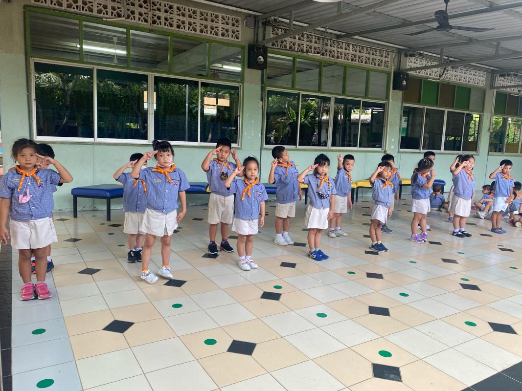 ฝึกการจัดแถวลูกเสือ