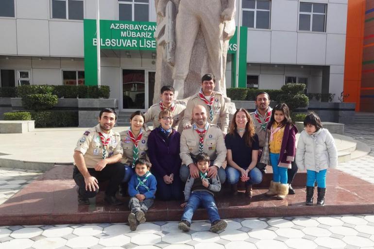 "World Association of Girl Guides and Girls Scouts (WAGGGS) have met with the members of the Scout Group "Mubarizlar"