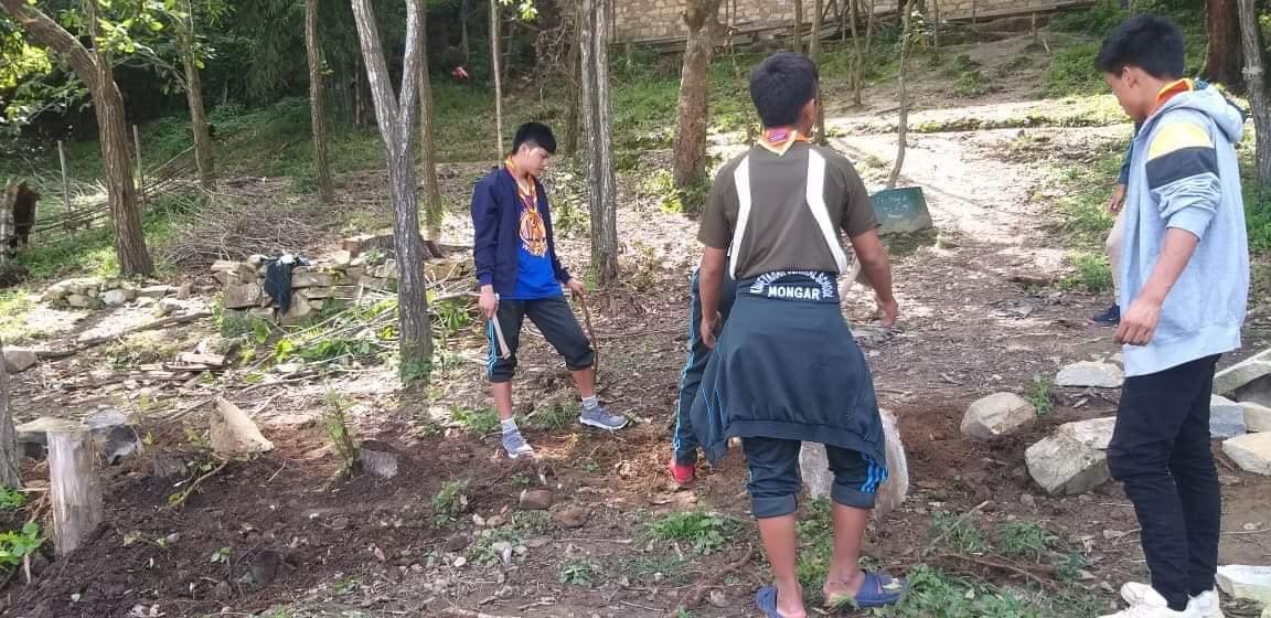 Making scouting den 