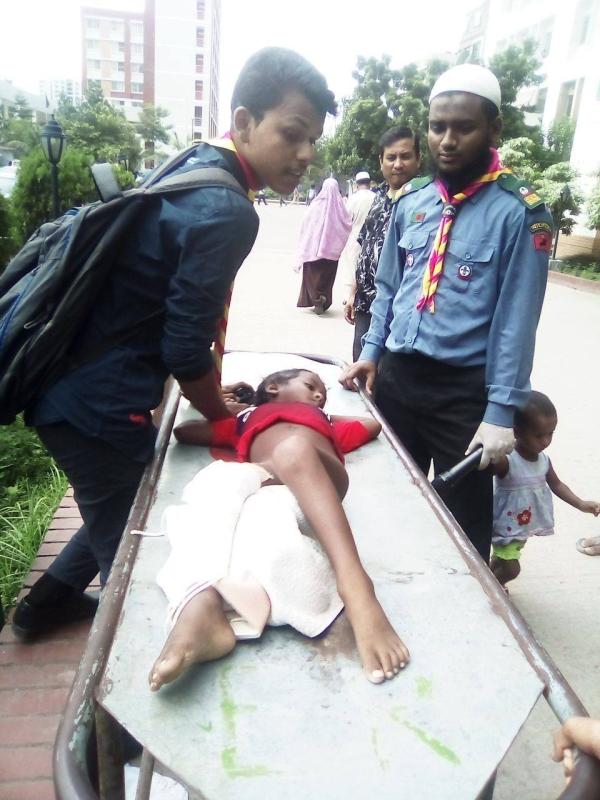মানব সেবায়  স্কাউট ( শিশু জাহিদ উদ্ধার)