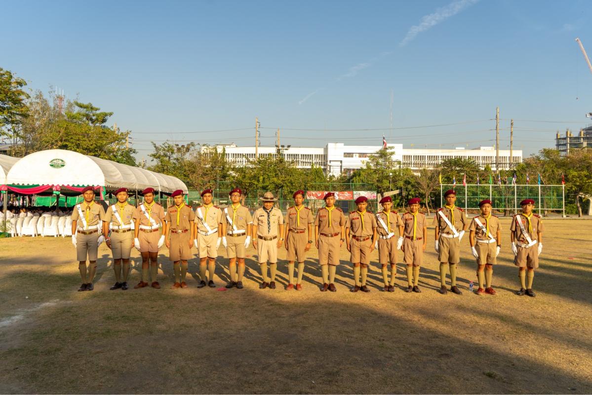 ลูกเสืออาสาจราจร พิธีวางศิลาฤกษ์ และยกเสาเอก อาคาร “นวการวิมล” รร.มัธยมวัดสิงห์