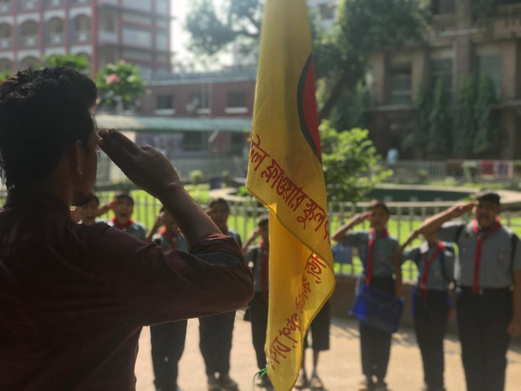 Regular troop and pack meeting of Willes Little Flower School & College Scout Group