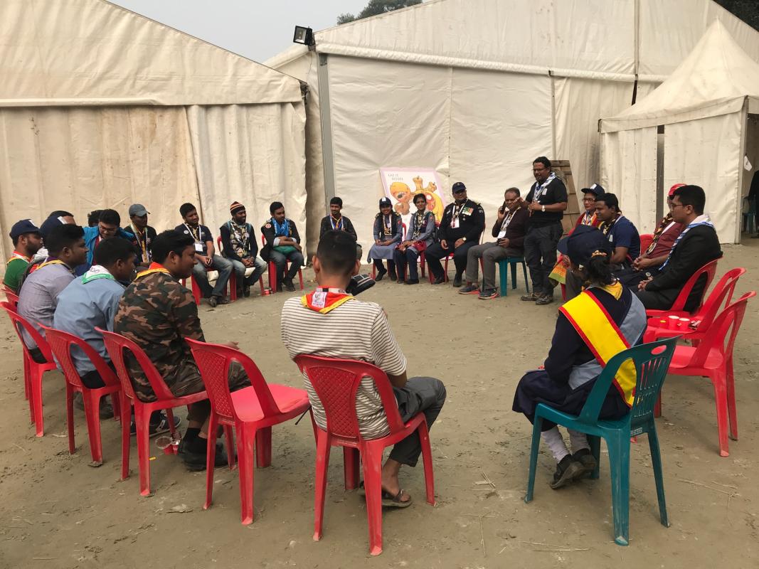 Serving Tea & Snacks at MOP meeting at 9th National Cub Camporee