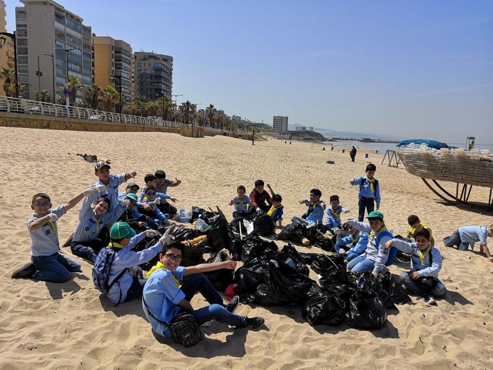 قطيع أشبال عبد الله بن مسعود في فوج السلطان صلاح الدين الايوبي من مفوضية بيروت في الكشاف المسلم يقيمون نشاطاً بيئيا