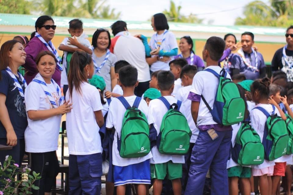 Educational pack and food packs for kids in the remote island 