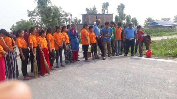 Making zebra- cross for road safety