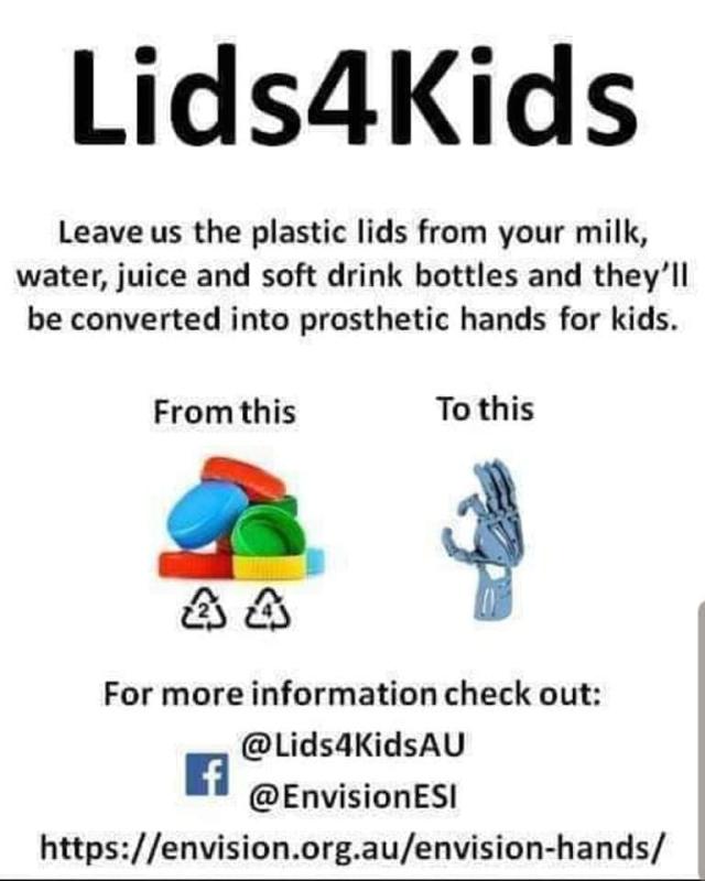 Lids 4 Kids Bottle Cap Collection (Envision Hands Project)