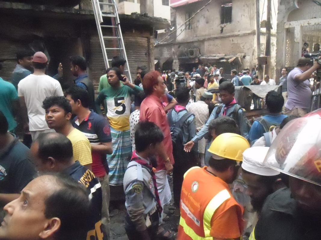 Assistance of the Scouts in the rescue operation of Chalkbazar Fire Tragedy