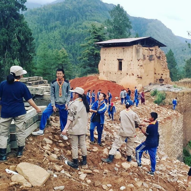 Community service at Drukgyel Dzong