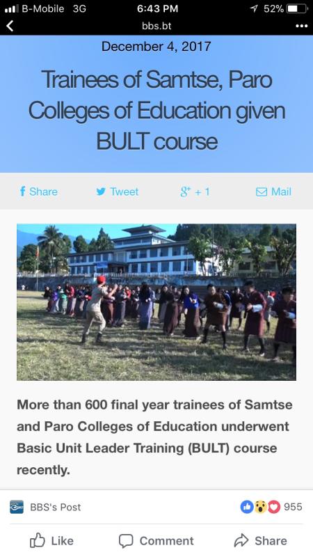 Bhutan Scouts Association (BSA) conducts MoP along with Basic Unit Leaders Training Course for 635 Graduates