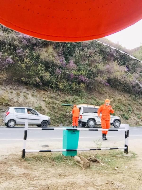 On national duty at check post screening of vehicles