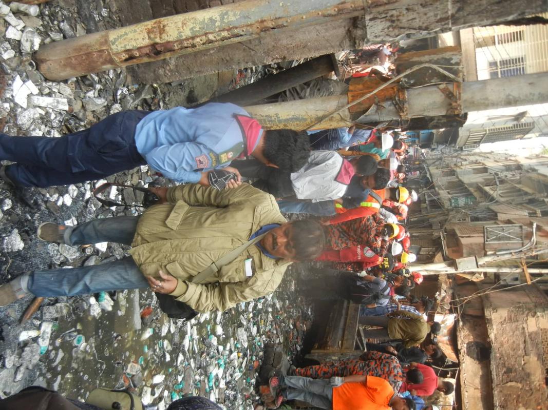 Assistance of the Scouts in the rescue operation of Chalkbazar Fire Tragedy  