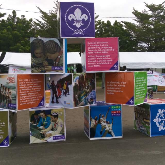 Quiz card game and Origami For Peace at the 7th Africa Scout Jamboree #Better World Tent