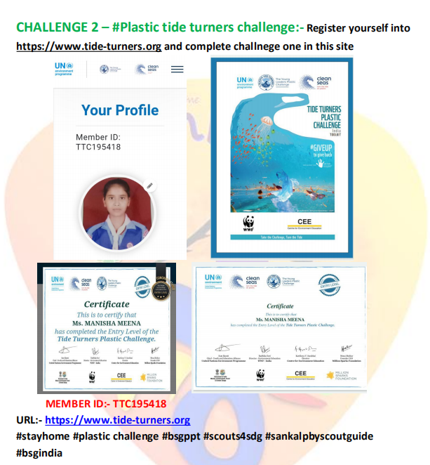 ENVIROMENT & SUSNATAINBILITY # PLASTIC TIDE TURNERS CHALLENGE