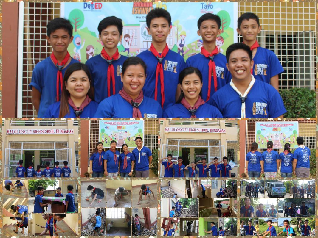 Bungahan Senior Scouts actively participated in Brigada Eskwela 2016