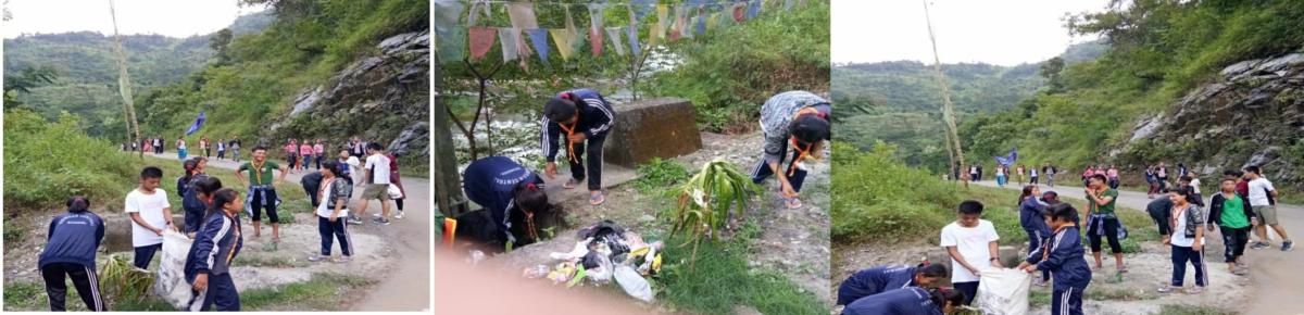 Cleaning campaign at Sawang village