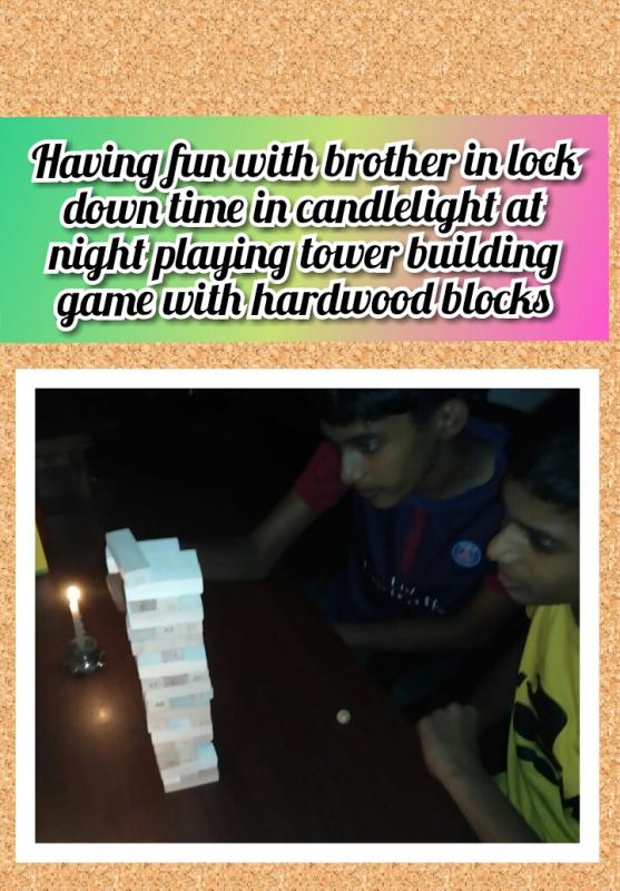 playing with brother in candlelight 
