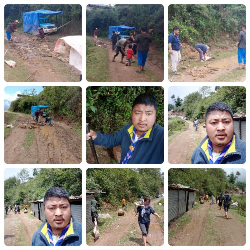 farm road maintenance(filling up potholes) 