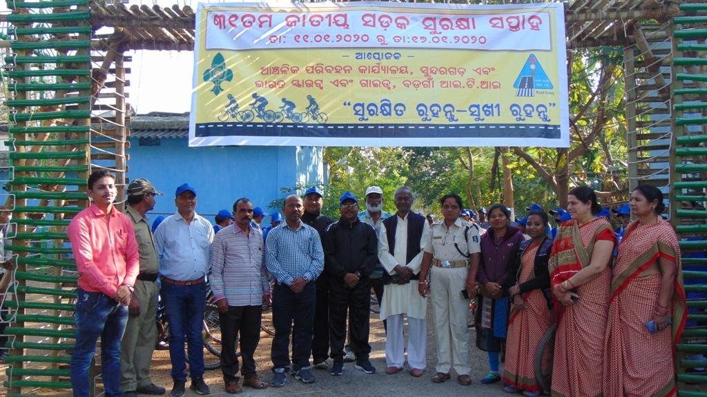 Celebrating 31st National Road Safety Week by the Odisha State Bharat Scouts & Guides Unit of Bargaon ITI, Sundargarh